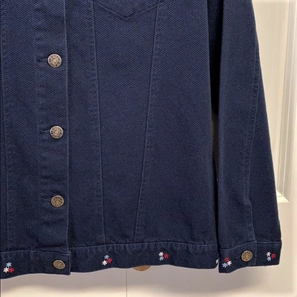 Denim & Company Jacket Size S Embroidered flowers - Picture 3 of 6
